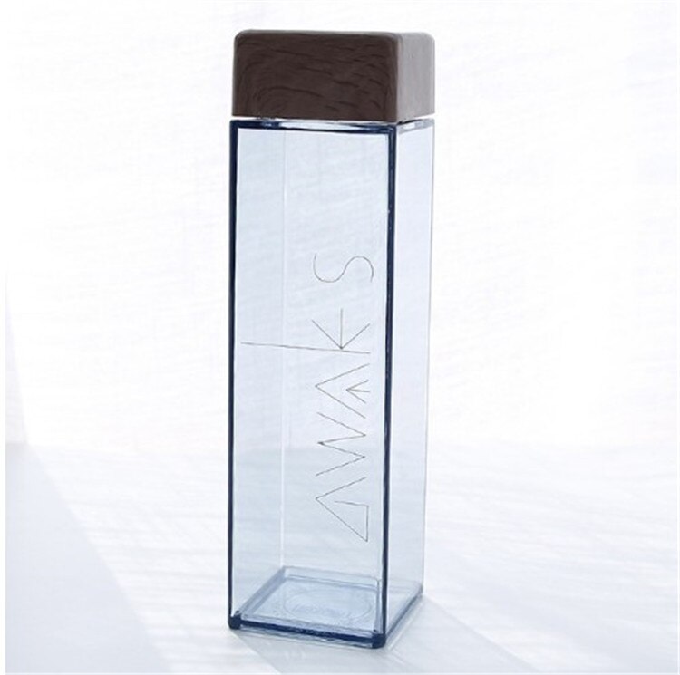 Eco-friendly 480ml Clear Square Plastic Water Bottle