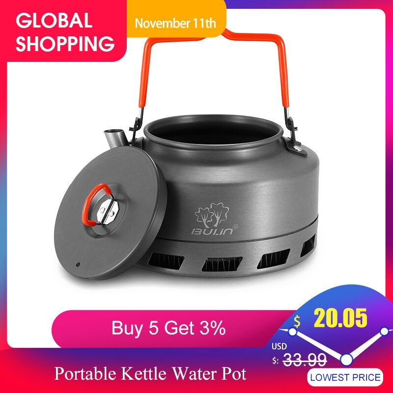 1.1L Aluminiumlegering Draagbare Ketel Water Pot Theepot Koffiepot Servies Kookgerei Outdoor Camping Wandelen Picknick Water Pot 캠핑용품