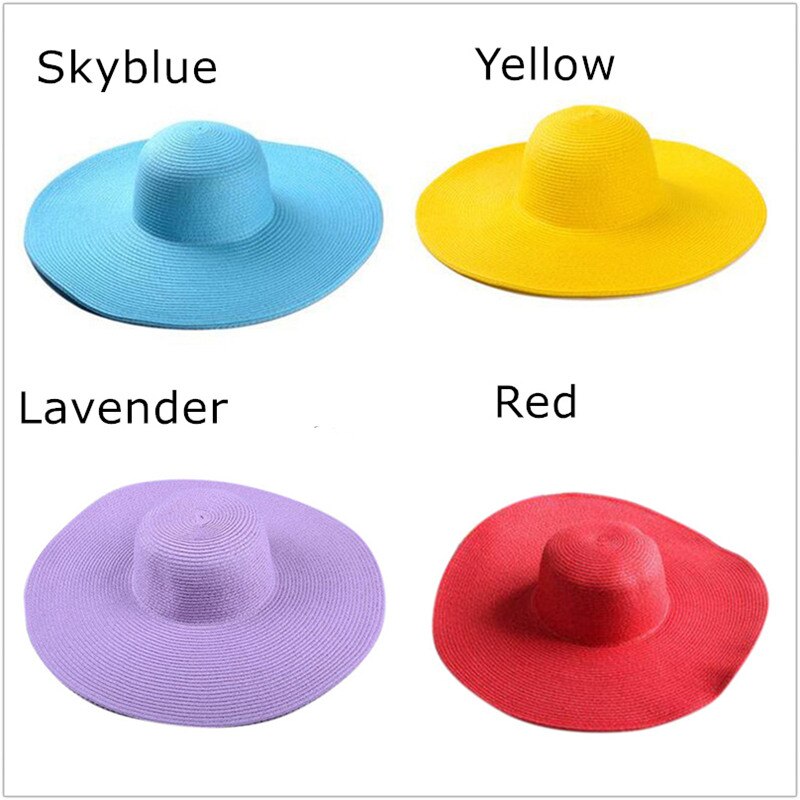 Seaside large brim hats summer straw hat foldable sun hat Summer Sun Hats For Women large Brimmed Straw Sun Hat Folding Beach Gi