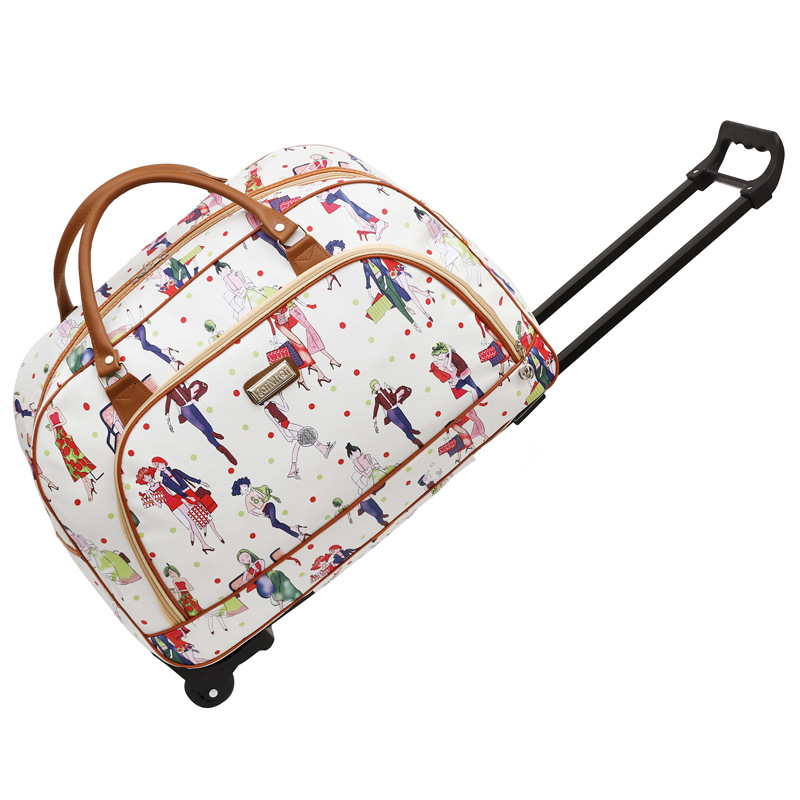 Grote Capaciteit Dames Koffer Trolley Tassen Wieltas Oxford Waterdichte Rollende Bagage Reistas Met Wielen: Black