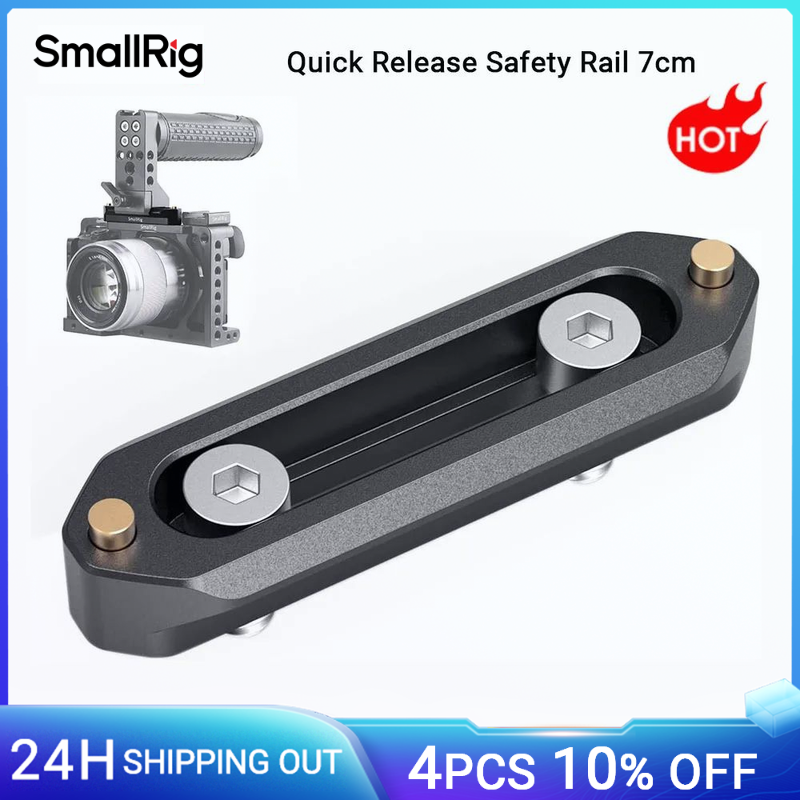 SmallRig-riel de seguridad Nato de liberación rápida, 70mm de largo con pasadores cargados por resorte para cámara RED Epic / Scarlet/ Blackmagic-1195