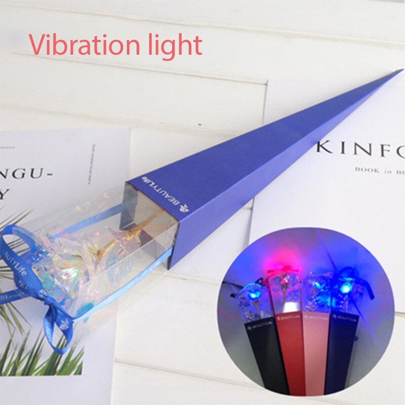 24K Gold Foil Rose Flower Artificial Rose Flower Box Exquisite Novelty Valentine's Day Romantic Flower Wedding: G