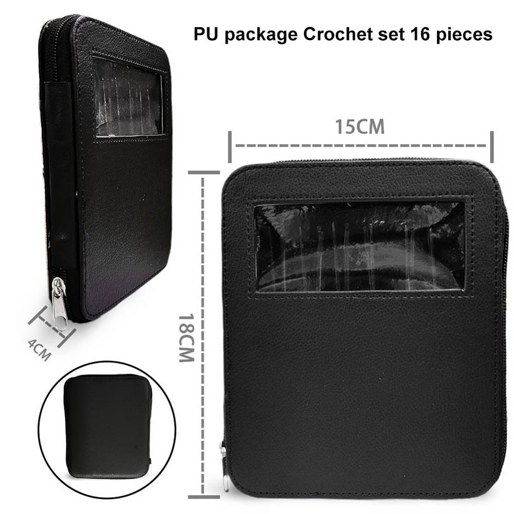 16pcs Crochet Hook Set with Ergonomic Handles for Yarn Craft Set Extra Long Crochet Hooks Perfect for Arthritic Hands 1-6mm