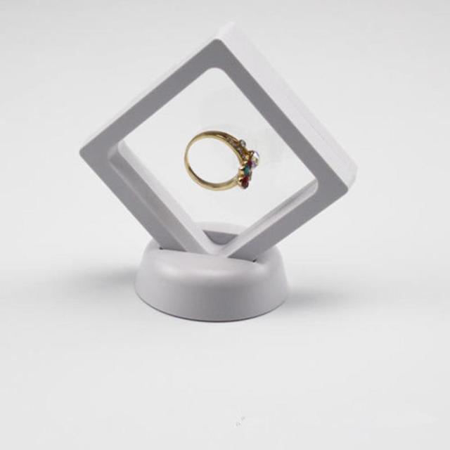 Elasticiteit Clear Film Schorsing Verpakking 3D Drijvende Picture Frame Sieraden Display Stand Frame Home Decor: White 70 70mm