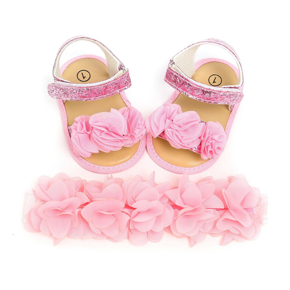 Pudcoco Nette Prinzessin Blumen Baby Mädchen Sandalen Anti-Unterhose Weiche Sohle Schuhe Kleinkind Prewalker Mokassin Baby Erste Sommer Wanderer