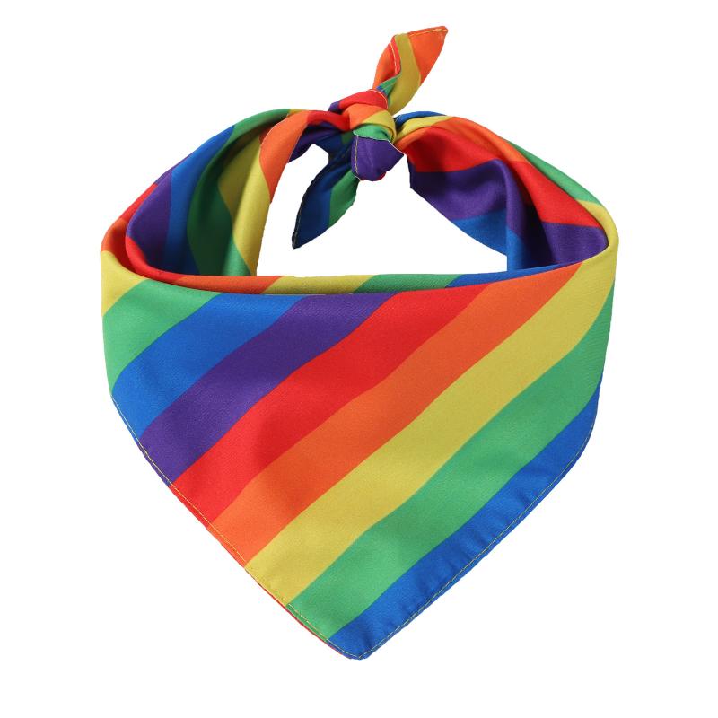 Pet Dog Cat Bandana Neckerchief Neck Polyester Scarf Saliva Towel Pet Supplies Rainbow Handkerchief Pet Triangle Towel: Default Title