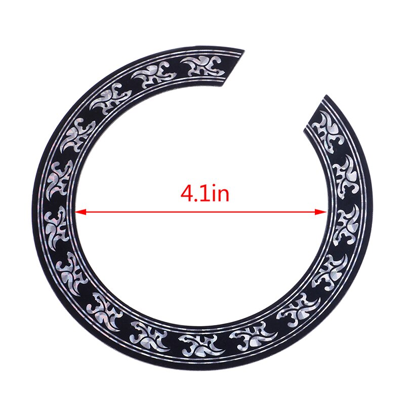 2 Sizes Sound Hole Rose Decal Sticker For Acoustic Classical Guitar Parts Black+Silver: 104mm
