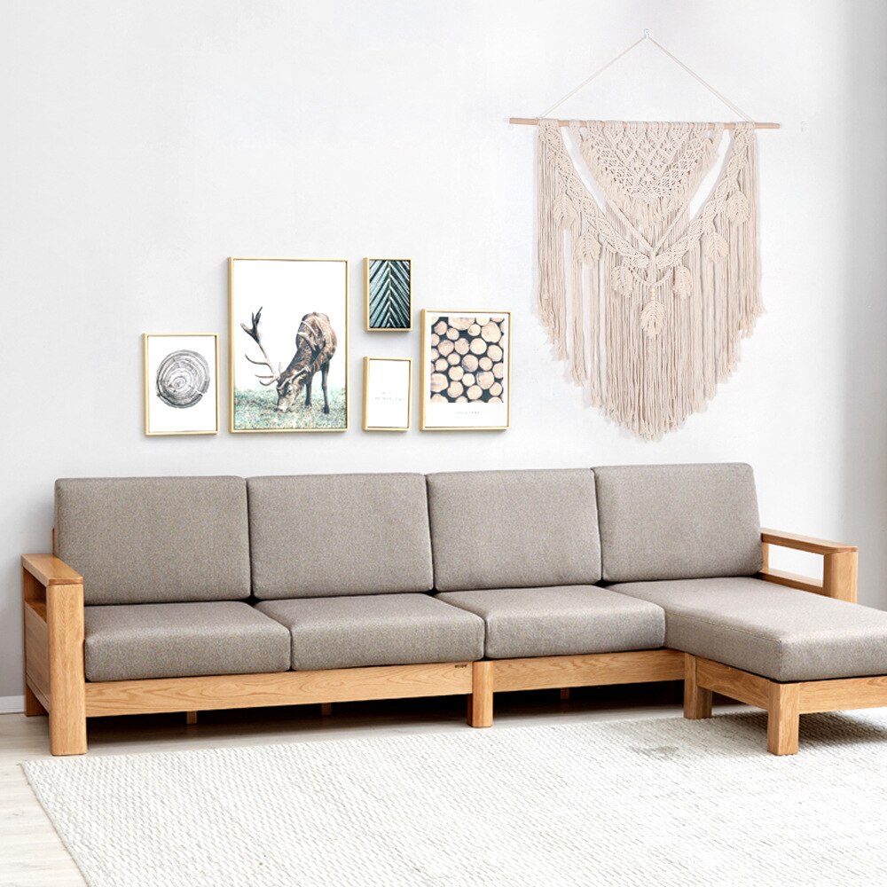 Novo design grande macrame boêmio tapeçaria parede pendurado boho chique arte geométrica artesanato tecido tapeçaria sofá fundo decoração