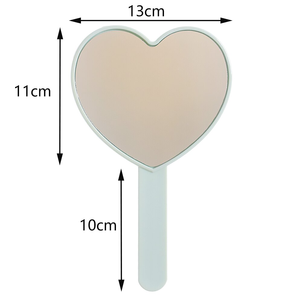 Espelho de mão coração forma lábio vermelho design criativo presente hd maquiagem handheld espelho cosmético com alça maquiagem espelhos beleza
