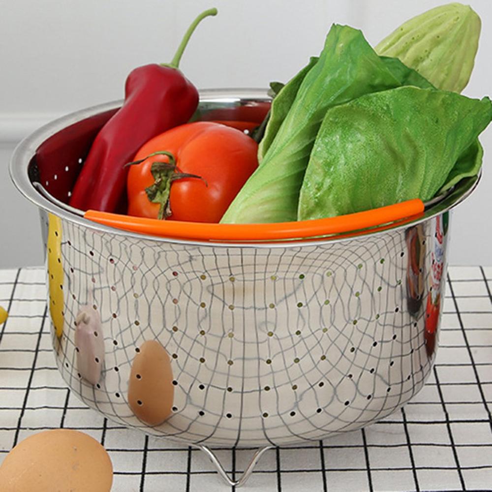 304 Stainless Steel Steamer Basket Instant Pot Accessories for 3/6/8 Qt Instant Pot Pressure Cooker with Silicone Covered Handle