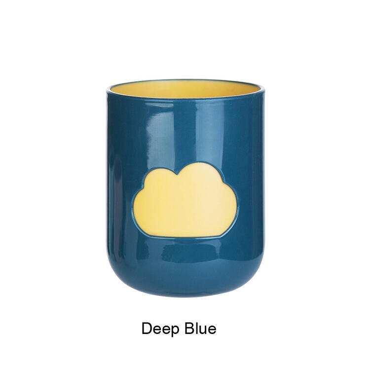 Copo de lavagem bucal criativo em duas cores, copo fosco com estampa de nuvem para casa, presente de casal, porta escovas de dentes, caneca de casa banheiro: Deep Blue