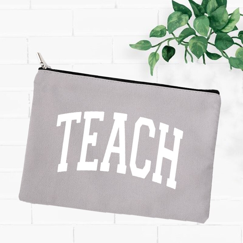Beste Leraar Potlood Pen Case School Pencilcase Briefpapier Leveringen Zak Reizen Toilettas Organizer Make Tassen Portemonnee Leraren: W15946-TBGY-D