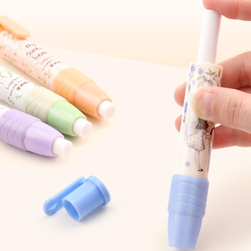 Goma de borrar retráctil con clic, lápiz papelería creativa, palo de golf de goma, gomas de borrar Escuela, suministros para niños