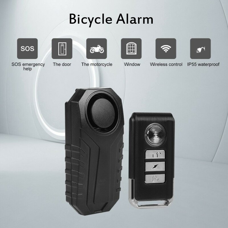 113dB Loud Wireless Bicycle Anti-theft Alarm Waterproof Remote Control Bike Motorcycle Electric Vehicle Warning Alarm Sensor