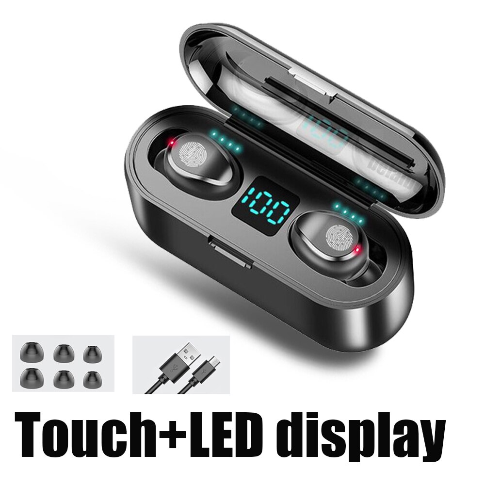 Écouteurs sans fil bluetooth 2000 TWS, casque d'écoute Binaural à correspondance automatique, étui de chargement directe mah, 1/2 pièces: A black