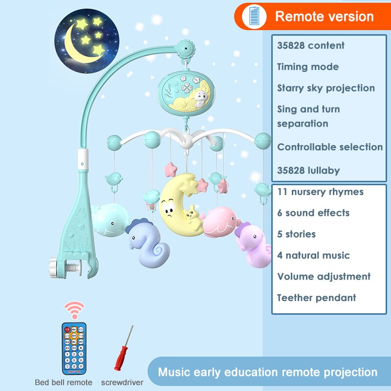 0-12 Maanden Baby Wieg Mobiles Rammelaars Pasgeboren Muziek Educatief Speelgoed Voor Baby Slapen Comfort Baby Bed Bel Carrousel peuter Speelgoed: WJ3727C