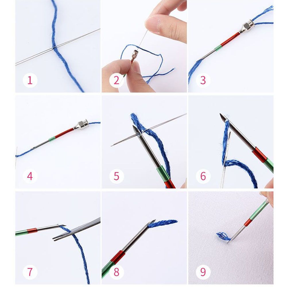 Punch Needle kit per ricamo filato di legno Punch Needle uncinetto per maglieria ricamo penna fai da te cucitura artigianale Applique strumenti per cucire