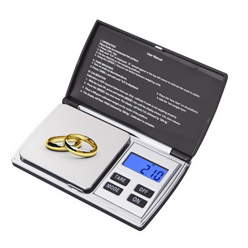 Didihou kannettava minivaaka 100/200/300/500/1000g 0.01/0.1g erittäin tarkka koruvaaka gramman punnitus taskuvaaka koruille
