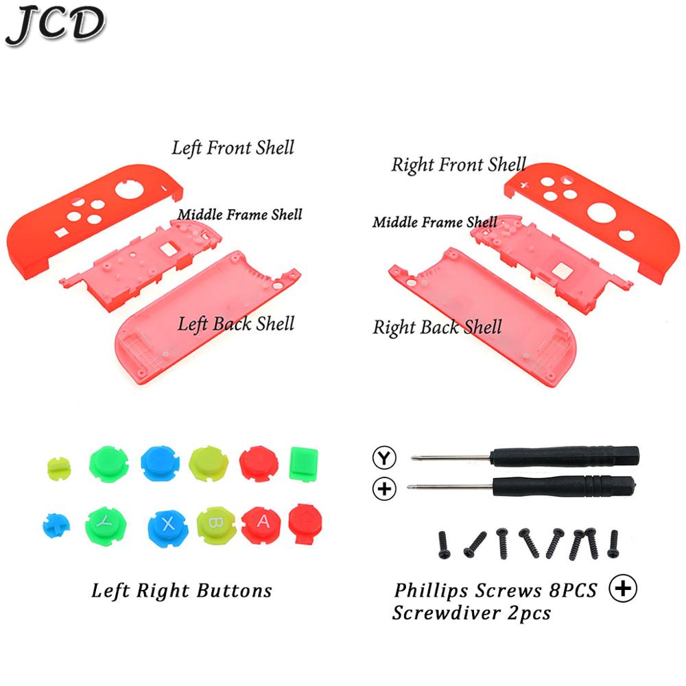 JCD 1set Replacement Housing Hard Shell Skin Case for Nintend Switch NS Joy-Con Controller Green Faceplate Cover for joycon