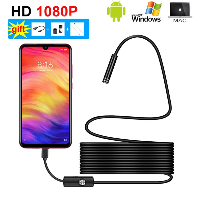Usb Detectie Camera Slang Buis Spiegel Buis 1080P Full Hd Usb Android Endoscoop Camera IP67 1920*1080 5M/10M