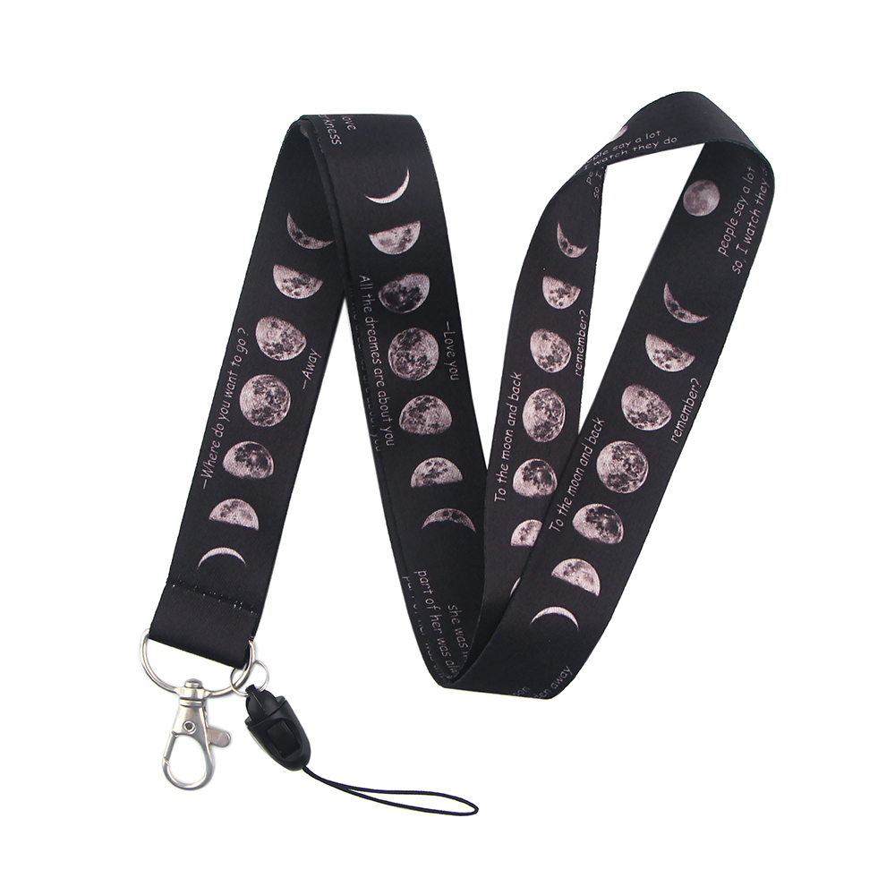 LX411 Universe Planets Moon Stars Astronaut Lanyard Neck Strap Rope USB Mobile Cell Phone ID Card Badge Holder Keychain Keyring: 4
