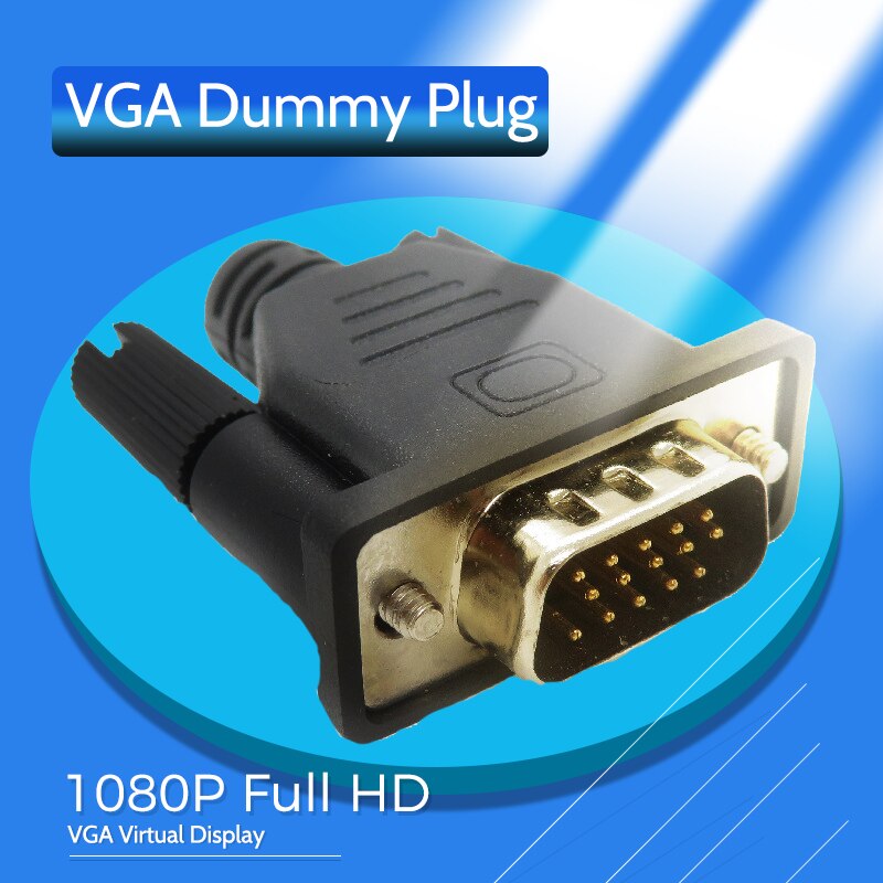 Virtual Display Adapter/Dummy Plug for VGA Graphics Video Card, Support 1080P Full HD, Easy to Install and Use, Very Convenience