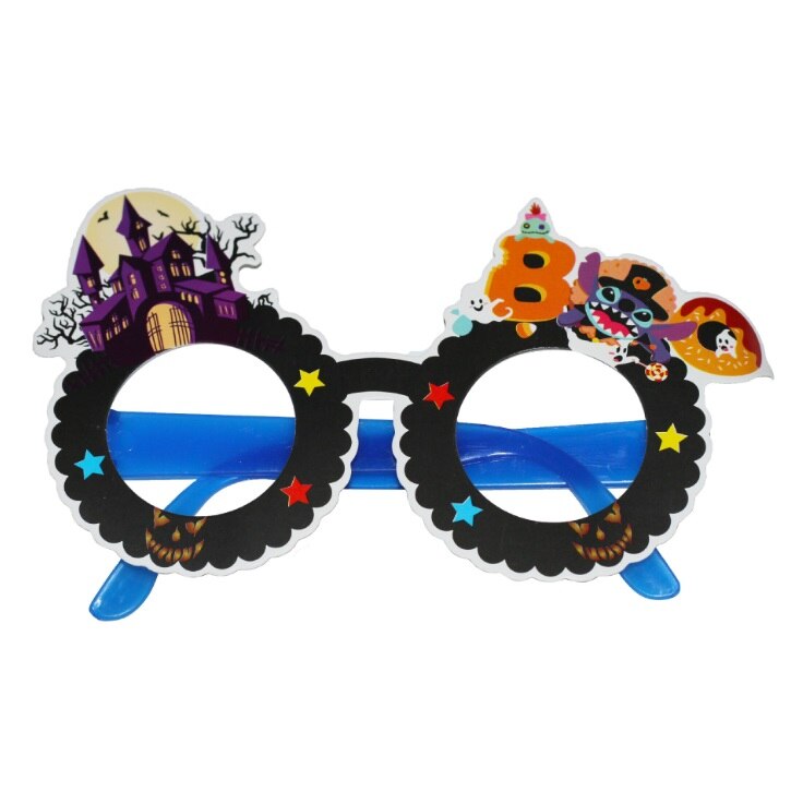 12PCS Christmas Halloween Children's Decoration Glasses Party Glasses Costume Party Eyeglasses for Baby Boys Girls: Black castle