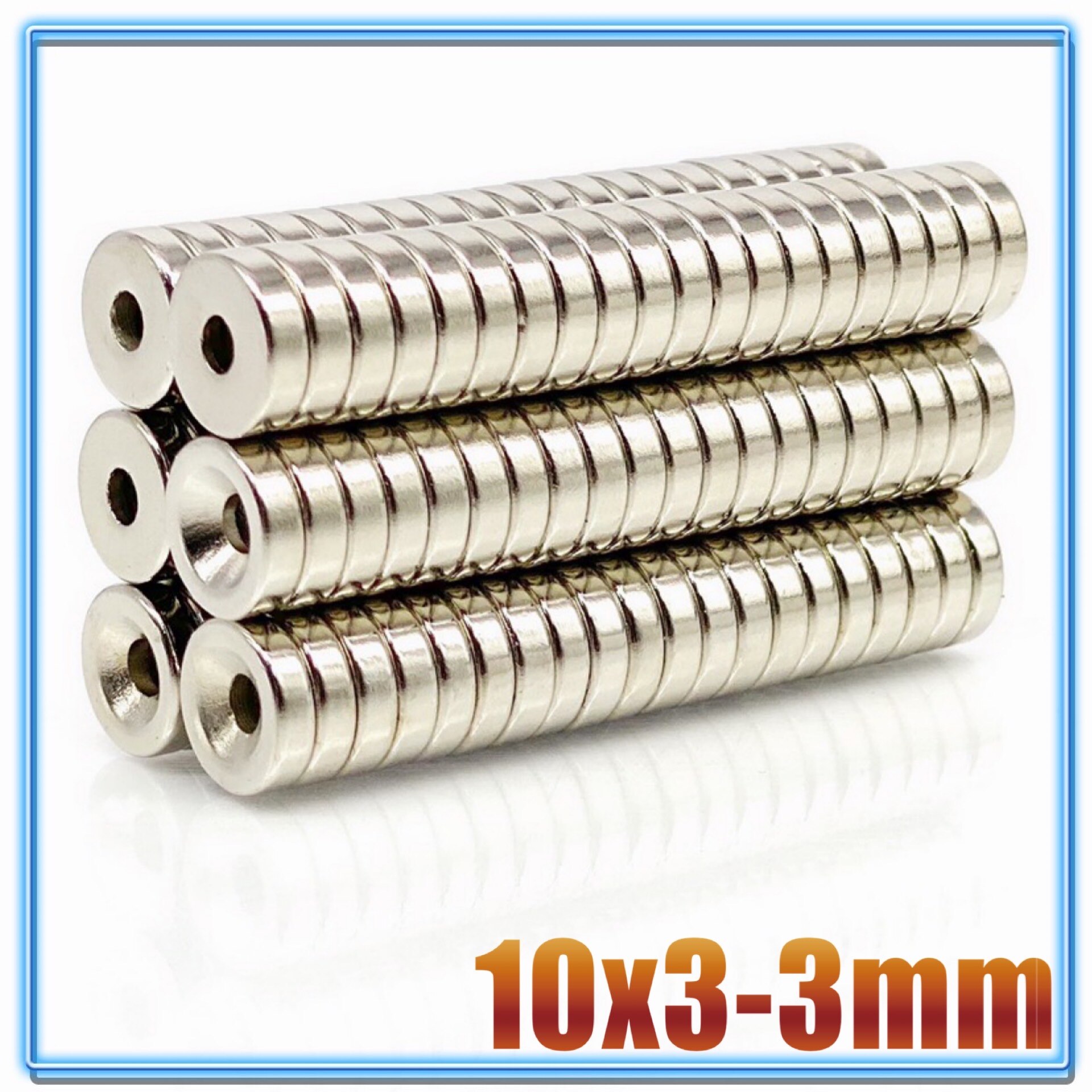 10 ~ 200 pièces 6x3 8x3 10x3 12x3 18x3 trou 3 N35 NdFeB fraisé rond aimant Super puissant fort Permanent magnétique imane disque