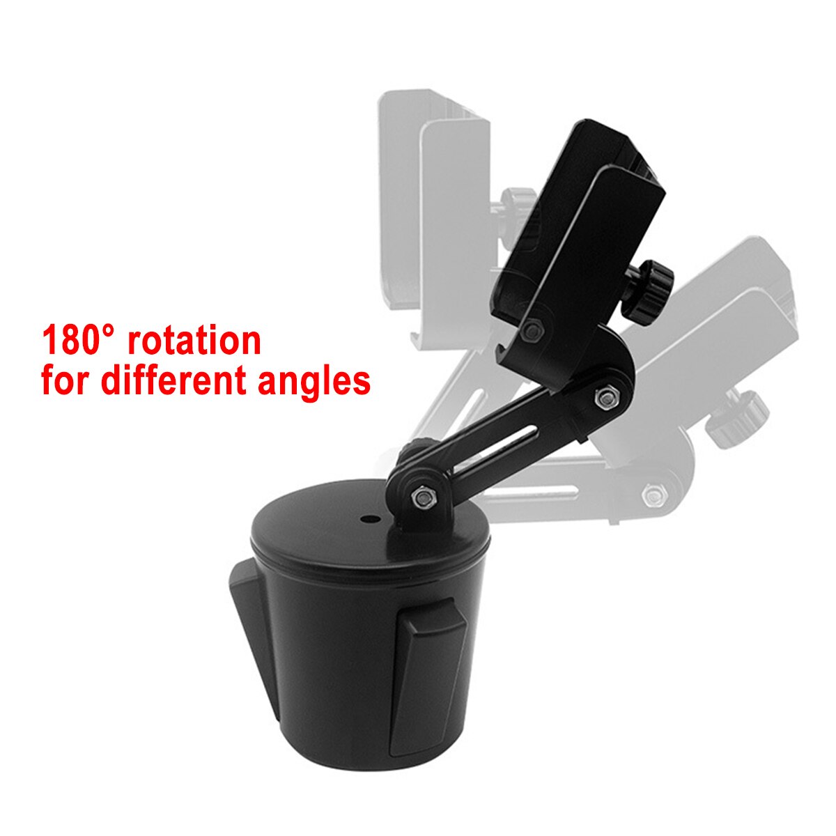 180 Degree Rotary Universal Adjustable Cup Holder Car Mount For SUV Rental Cars Pickup Golf Carts and Boats For Cell Phone