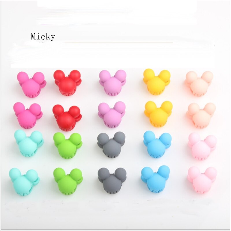 20Pcs Kleurrijke Diverse Kleine Haar Clips Mini Haar pin Leuke Klauwen Klemmen Decor voor Meisjes Vele Vormen Eenvoudig haar Ornament: Micky