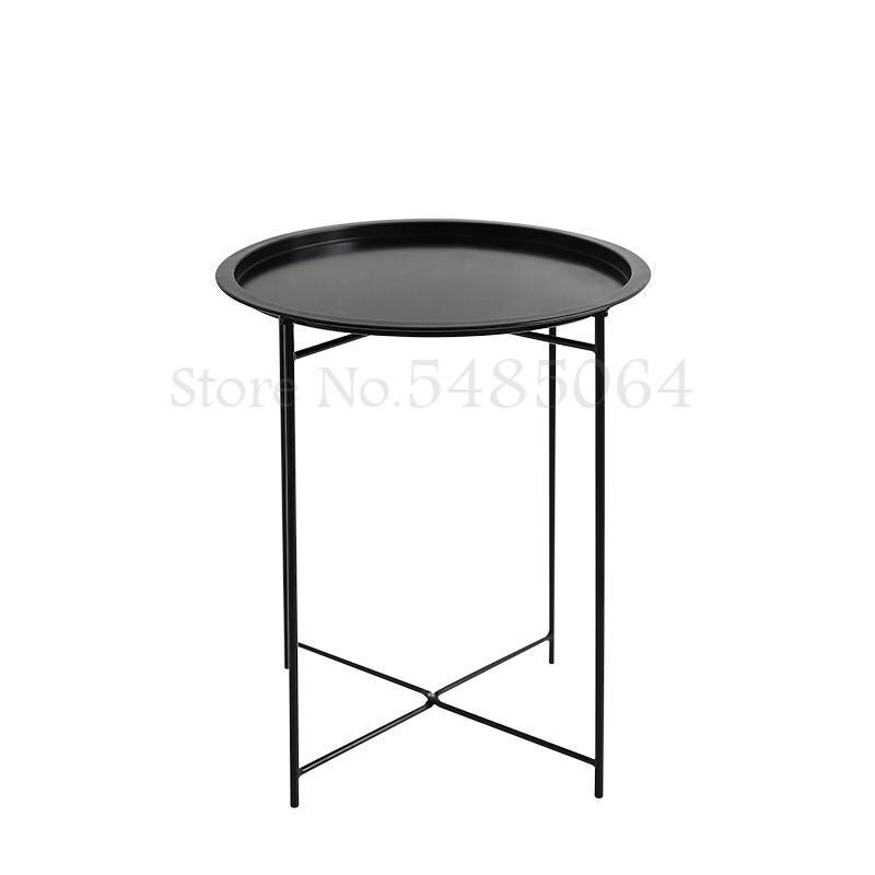 Mesa auxiliar plegable de hierro, mesa de centro pequeña de estilo nórdico, mesa de esquina multifuncional de hierro, mesita de noche, mesa de centro de flor