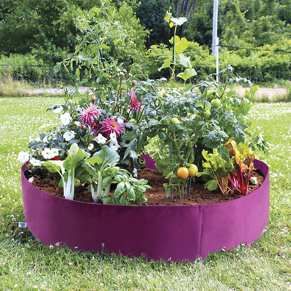 Fabric Raised Garden Bed 50 Gallons Round Planting Container Grow Bags Breathable Felt Fabric Planter Pot for Plants Nursery Pot