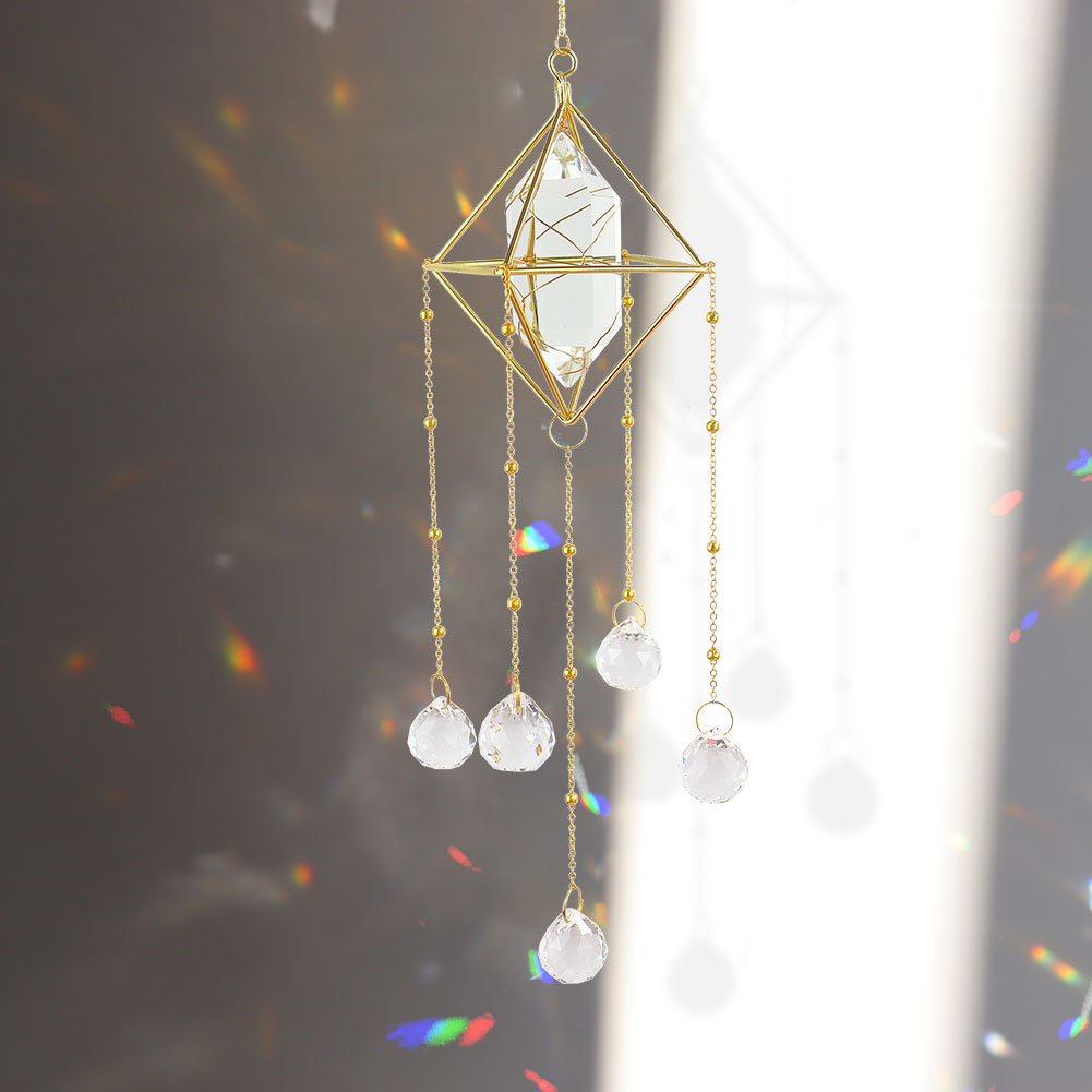Łapacze słońca kryształowy wisiorek kryształowy dzwonek wietrzny łapacz światła tęczowy pościgowy wiszący dzwonek wietrzny s dekoracja robić przydomowego ogrodu: przezroczysty