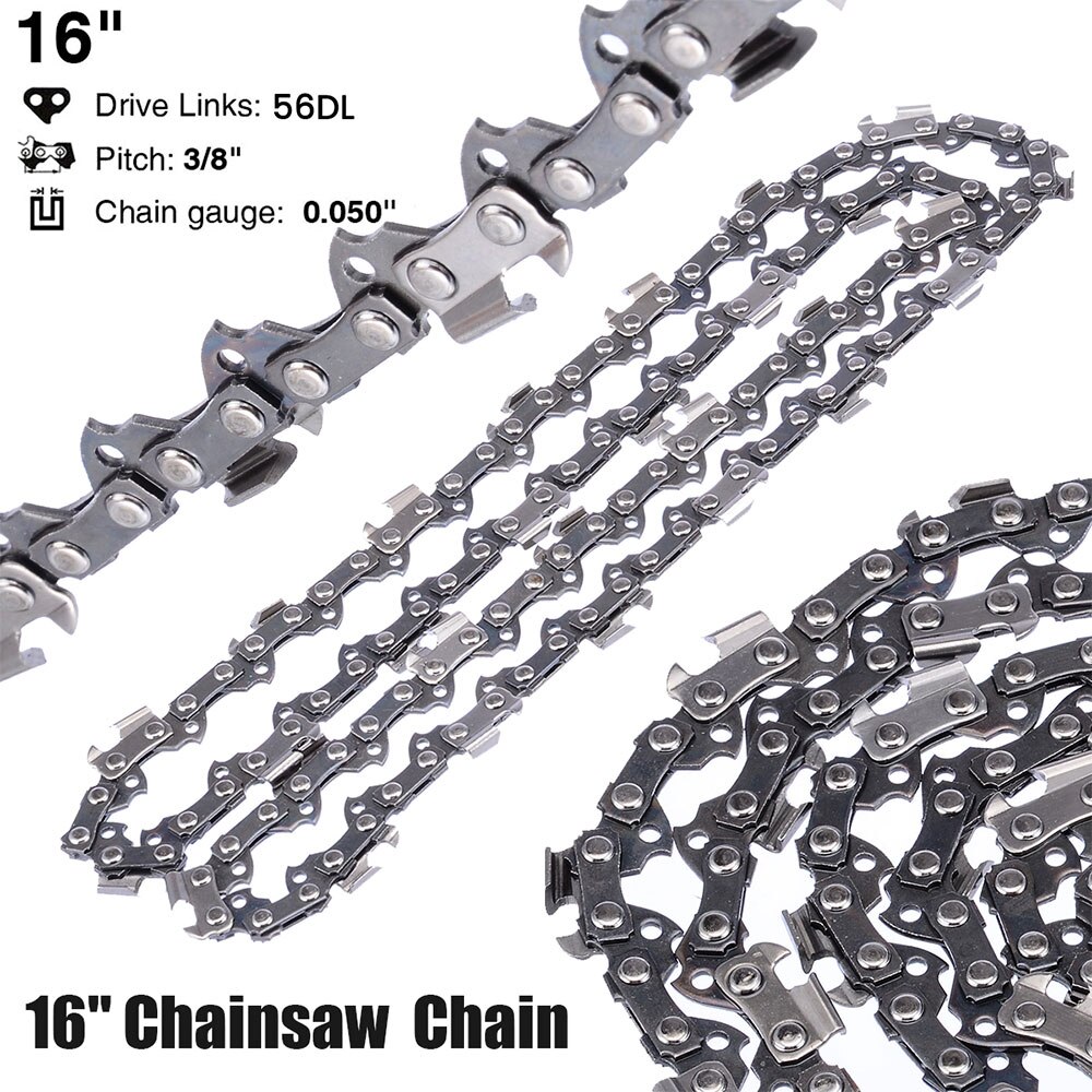 16 Inch Semi Chisel Chainsaw Chain 3/8" Blade Wood Cutting Links Replacement Parts Chainsaw Spares for Electric Saw