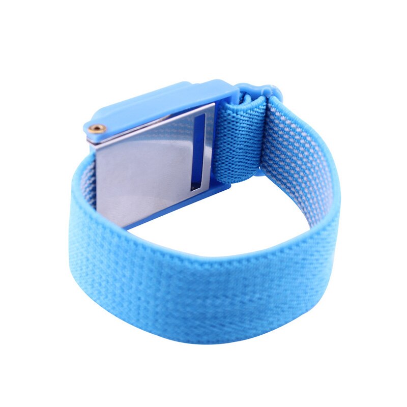 Azul anti estática pulseira de pulso sem fio eletrostática pulseira ajustável braço acessórios para mulheres pulseiras masculinas