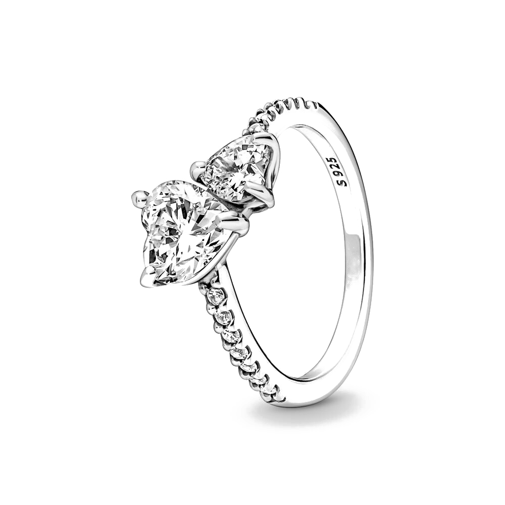 Zilveren 925 Vergulde Ring Klassieke Elegantie Abstracte Elegantie Hartvormige Liefde Hart Slot Ring Voor Vrouwen Mode Sieraden: 7 / Black