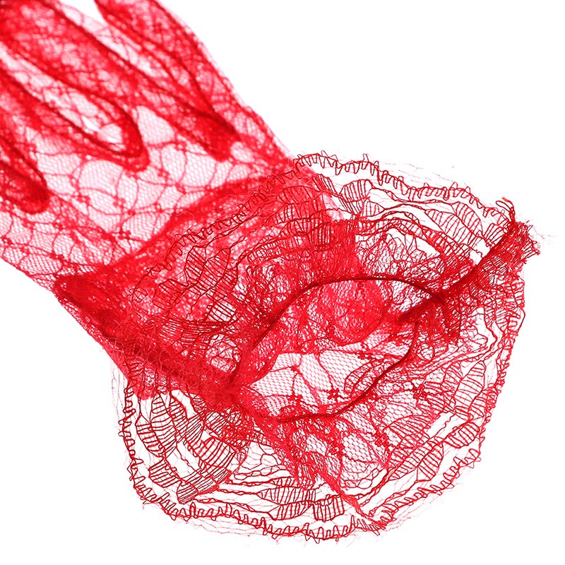 Guantes de encaje blanco marfil, cortos, negros, rojos, accesorios de boda, guantes de encaje para , 1 par