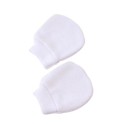 100% cotone guanti antigraffio per bambini guanti per neonati protezione viso guanti per bambini accessori per guanti 0-6 mesi guanti per neonati: White