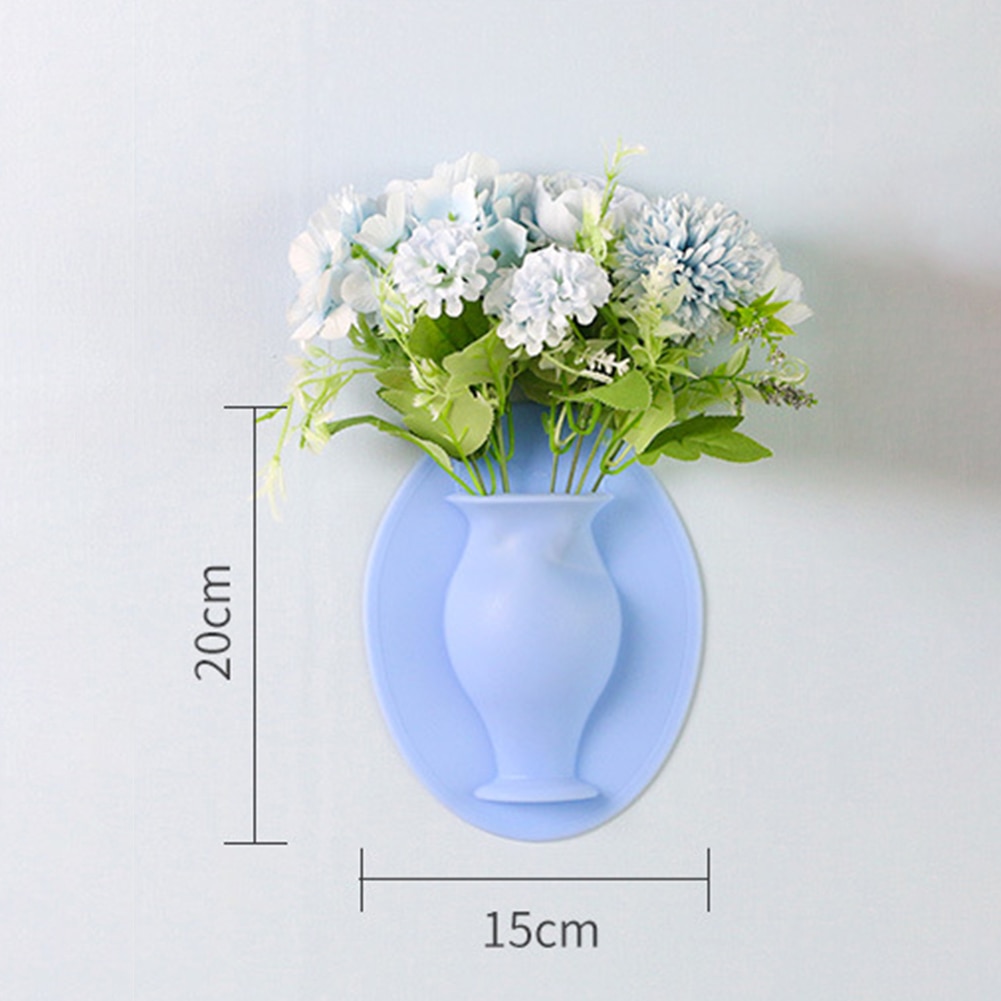 Silicone Additive Sticky Vase Easy Removable Wall And Fridge Flower Plant Vases DIY Home Decoration Accessories