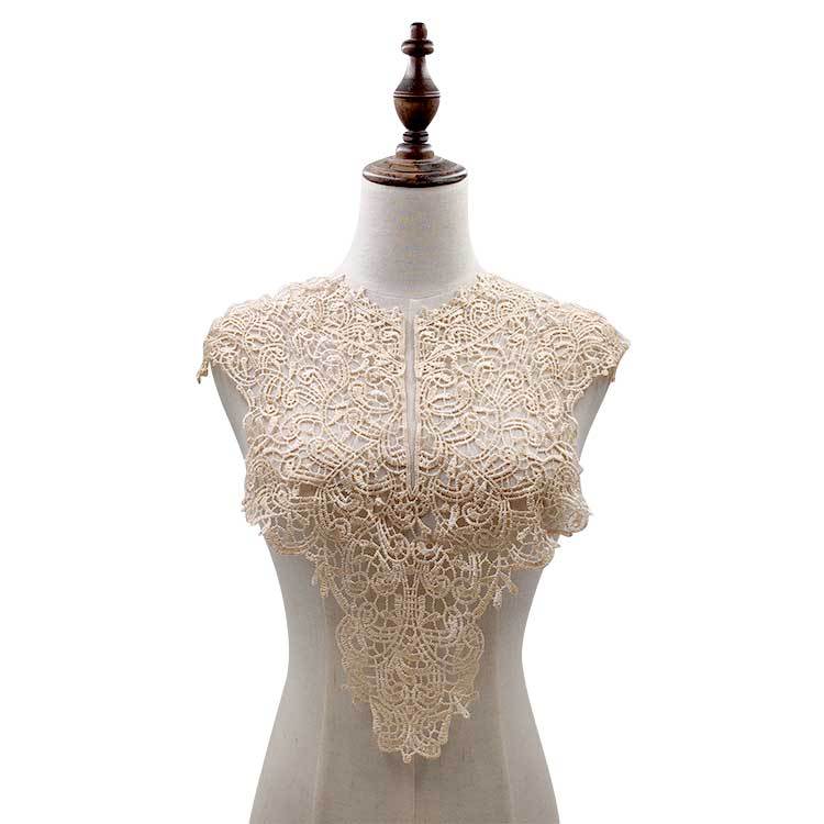 Vandopløselig blondekrave tredimensionel hul broderi brystet polyester silke broderi krave diy blonde tilbehør