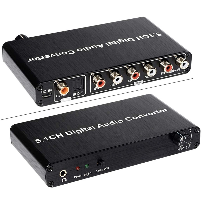 5.1CH konwerter DAC dekoder dźwięku cyfrowy optyczny koncentryczny Toslink do gniazda RCA 3.5Mm obsługa Dolby AC-3 DTS 5.1