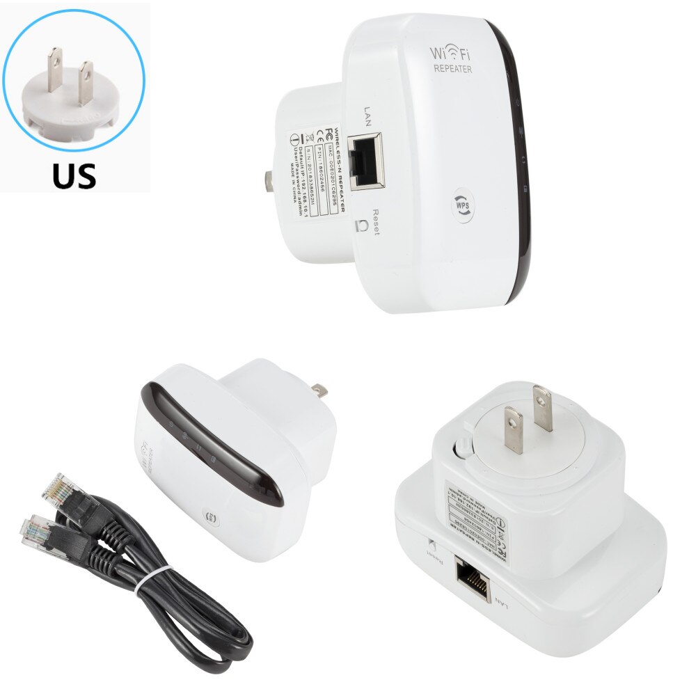 Wireless Wifi Repeater 300Mbps Network Wifi Extender Long Range Signal Amplifier Internet Antenna Signal Booster Access Point: US Plug