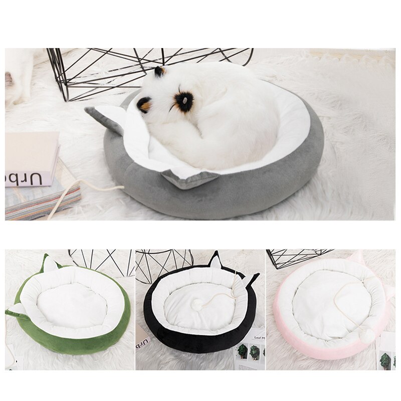 Lit rond et doux pour animaux de compagnie, niche d'hiver pour chiens et chatons, panier de couchage pour chatons et chatons, coussin de canapé confortable