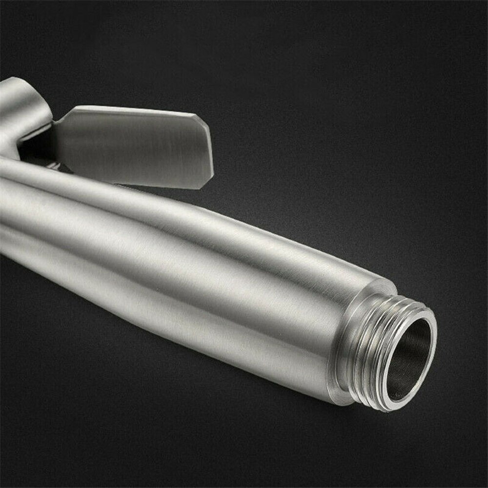 Practical Handheld Toilet Bidet Sprayers Brushed Water Gun Double Angle Valve Multifunctional Faucet Bath Cleaning Tools