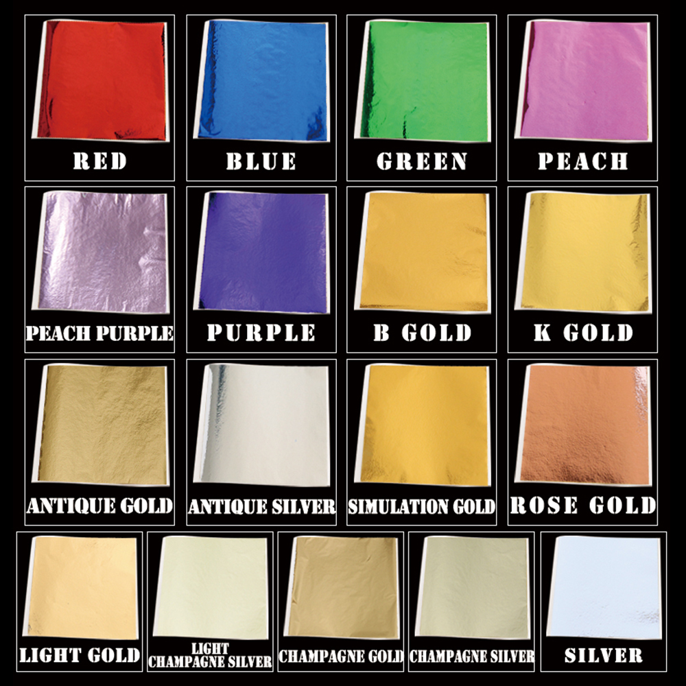 Imitation Gold Leaf Sheets ,Gilding Flakes ,Glitter Paper 100pcs ,for Home Decoration Wall Furniture Statue Crafts Nail 8x8.5cm