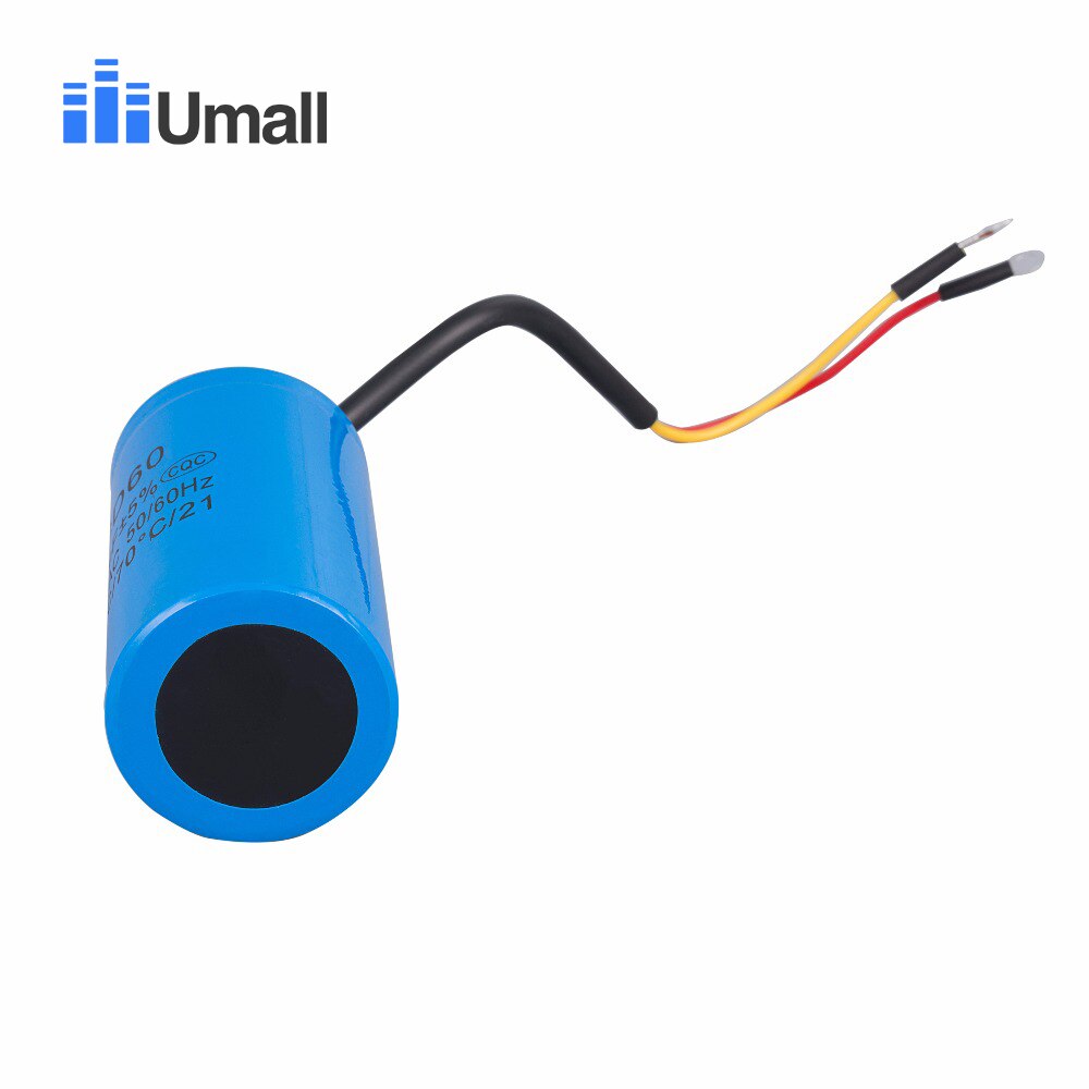 Condensateur de démarrage CD60 400uF 250V AC, pour moteur électrique robuste, compresseur d&#39;air rouge jaune à deux fils