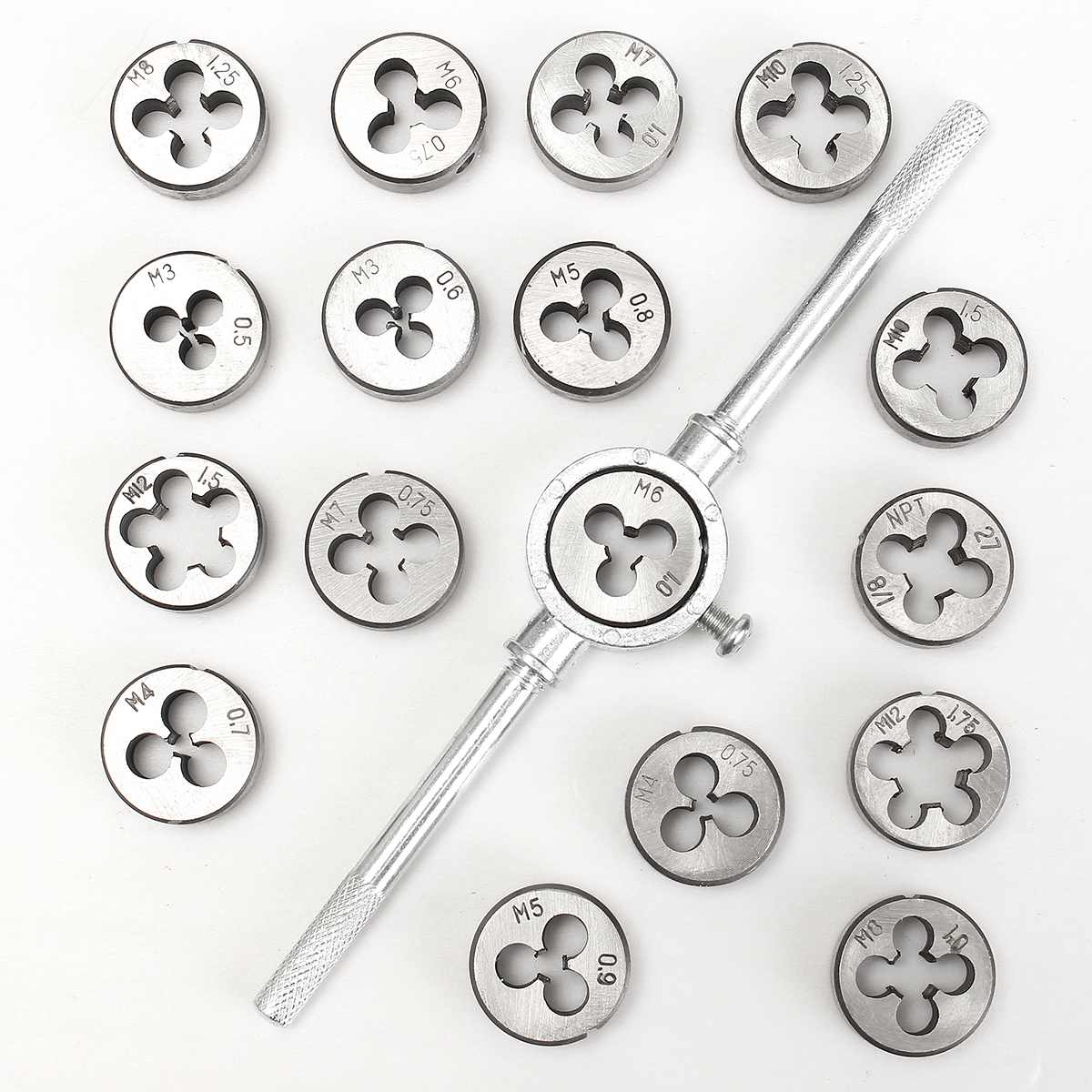 40pcs Tap Die Set M3-M12 Screw Thread Metric Taps Wrench Dies DIY kit Wrench Screw Threading Metal Hand Tools With Case