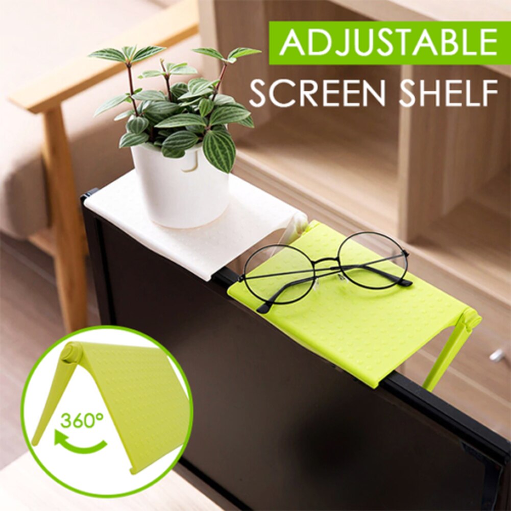Adjustable Screen Shelf Storage Rack Clip Computer Table Desk Stand Accessories Screen Shelf Storage Rack Decoration
