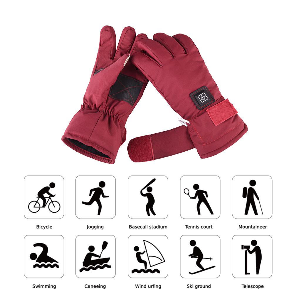 Justerbare temperatur termiske handsker batteridrevne genopladelige opvarmede handsker vandtæt touch screen handsker varmere til kvinder