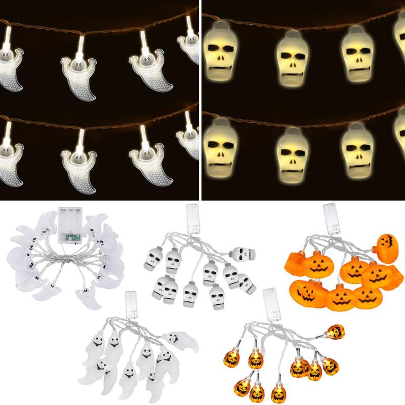 10 LEDs Halloween Pumpkin String Lights 3D Halloween Lantern Party Home DIY Decor 1.2m Warm White Battery Operated Light